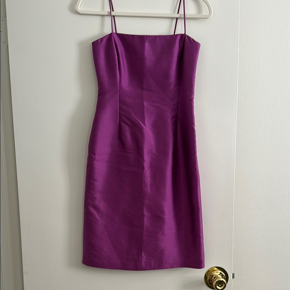 Vintage purple, raw silk cocktail dress